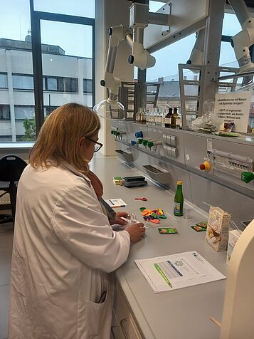 Lehrerin beim Experiment "Wie wird der Zitronengugelhupf besonders luftig?"